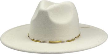 Metal Trim Felt Fedora