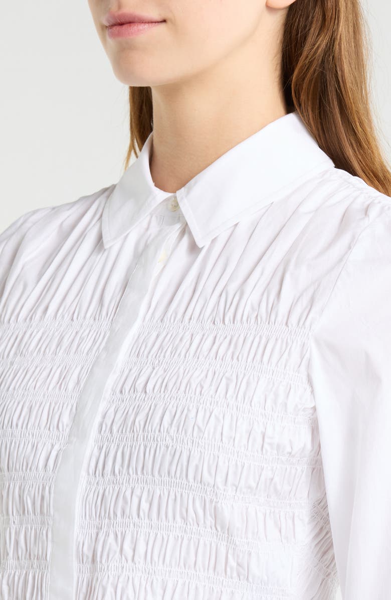 Rails Bradshaw Smock Bodice Cotton Button-Up Shirt, Alternate, color, White