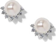 Nadri Cubic Zirconia & Faux Pearl Stud Earrings