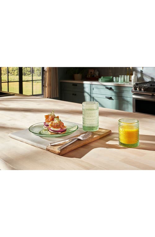 Fortessa Set Of 4 Jupiter Glass Green Salad Plates In Sage