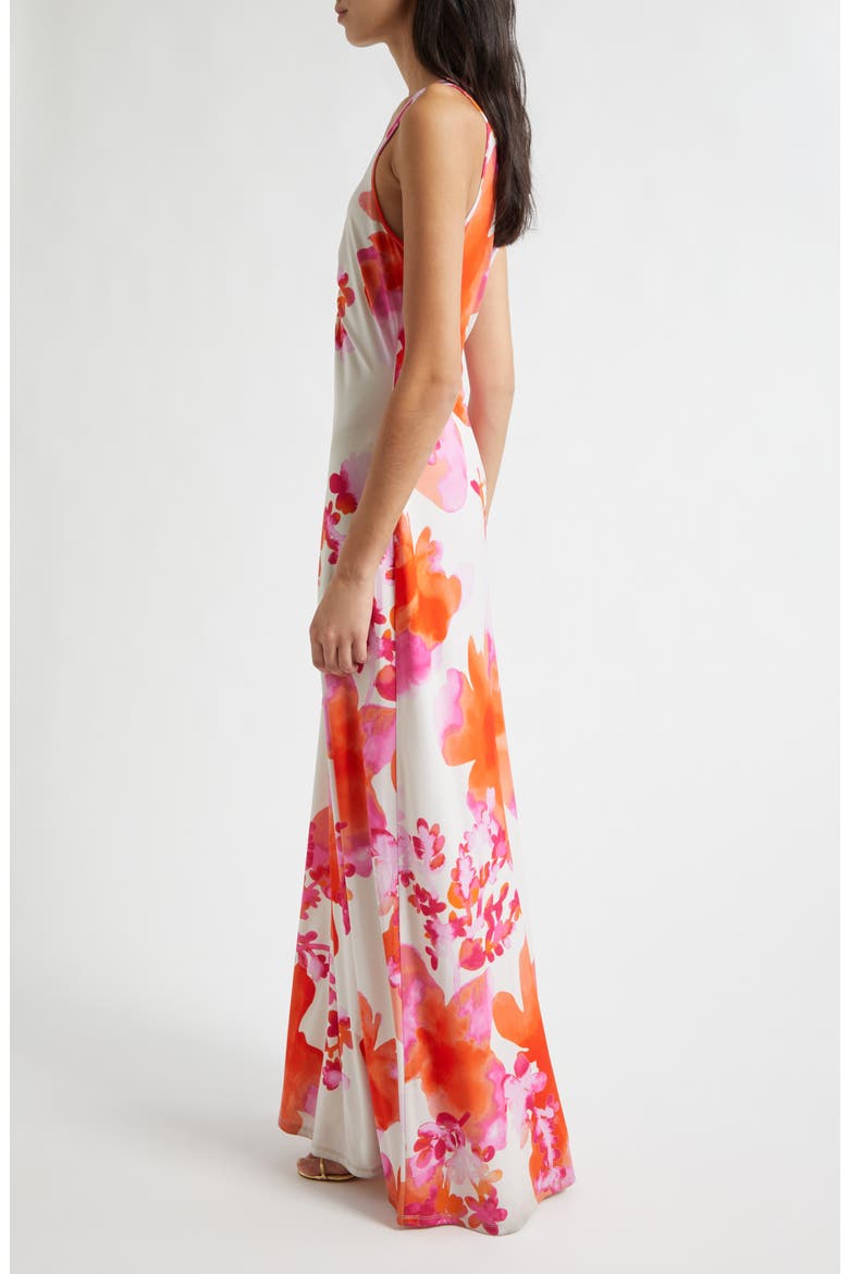 Jazz Floral Knit Maxi Dress, Alternate, color, SUNSET ORANGE FLORAL