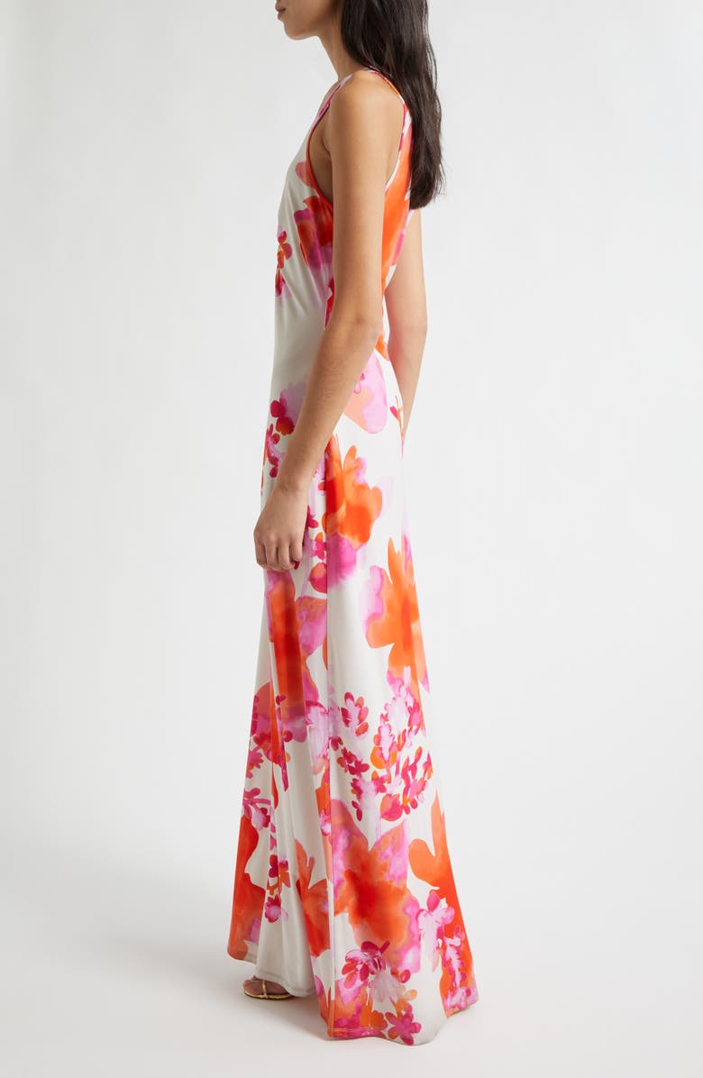 Ramy Brook Jazz Floral Knit Maxi Dress, Alternate, color, Sunset Orange Floral