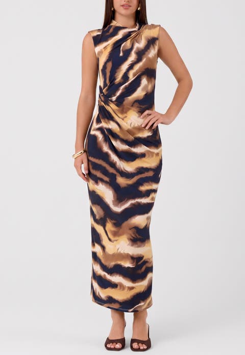 Daria High Neck Sleeveless Midi Dress