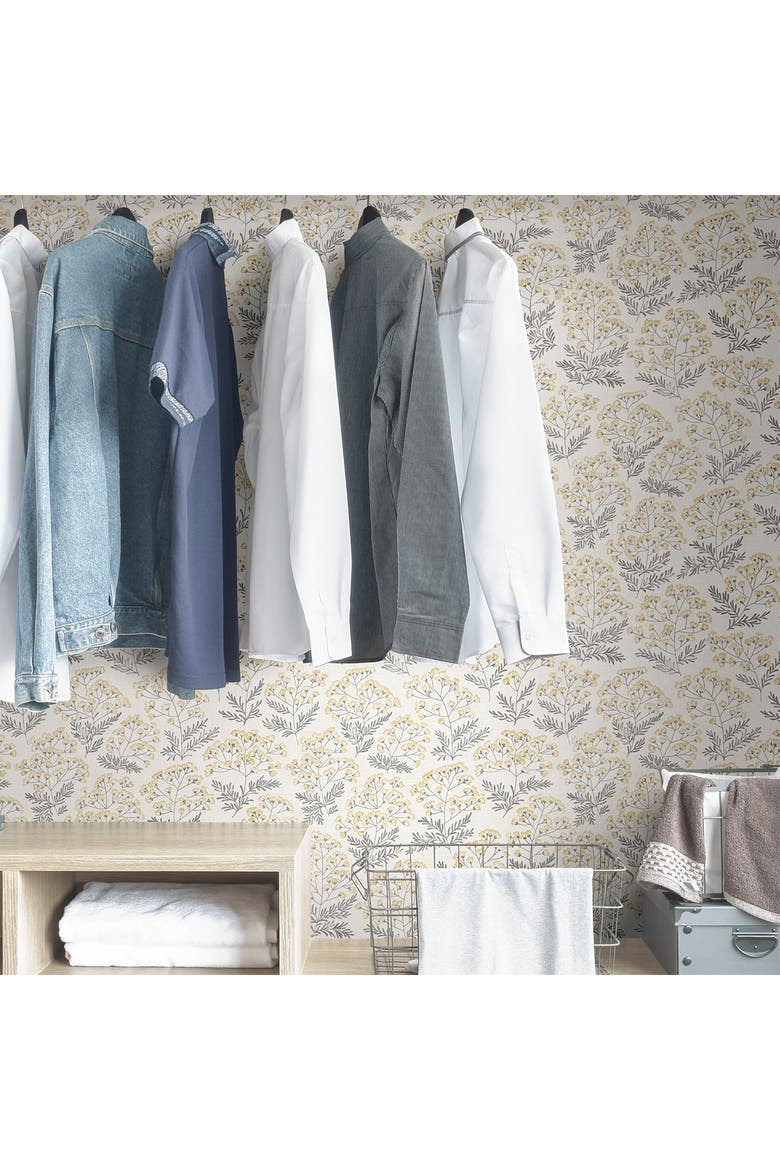 Yellow Wethersfield Peel & Stick Wallpaper, Alternate, color, YELLOW