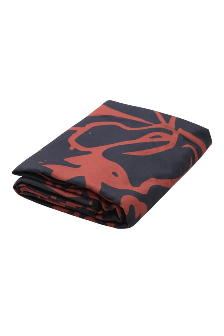 Floral Travel Microfiber Towel, Alternate, color, Orange and Black