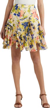 Lauren Ralph Lauren Floral Crinkle Skirt