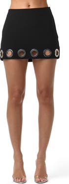 Naked Wardrobe Grommet Ponte Miniskirt