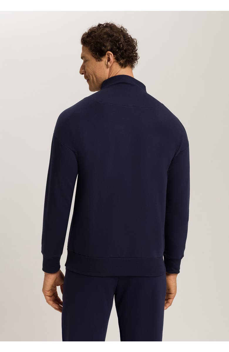 Hanro Natural Living Organic Cotton French Terry Sweatshirt, Alternate, color, Deep Navy