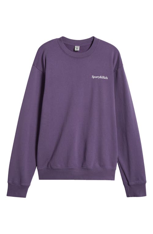 SPORTY AND RICH SPORTY & RICH HEALTH IS WEALTH COTTON CREWNECK SWEATSHIRT 