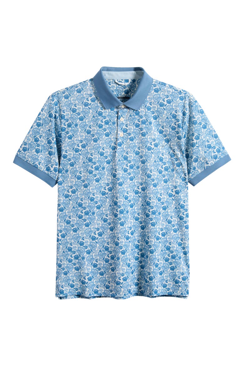 Haven Floral Performance Golf Polo, Alternate, color, BLUE SHADOW