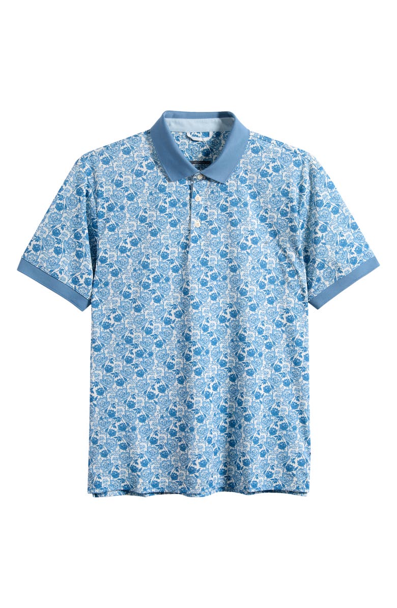 Swannies Haven Floral Performance Golf Polo, Main, color, Blue Shadow