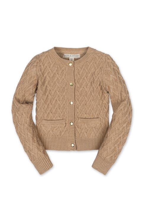Kids' Organic Long Sleeve Herringbone Cardigan Sweater (Little Kid and Big Kid)