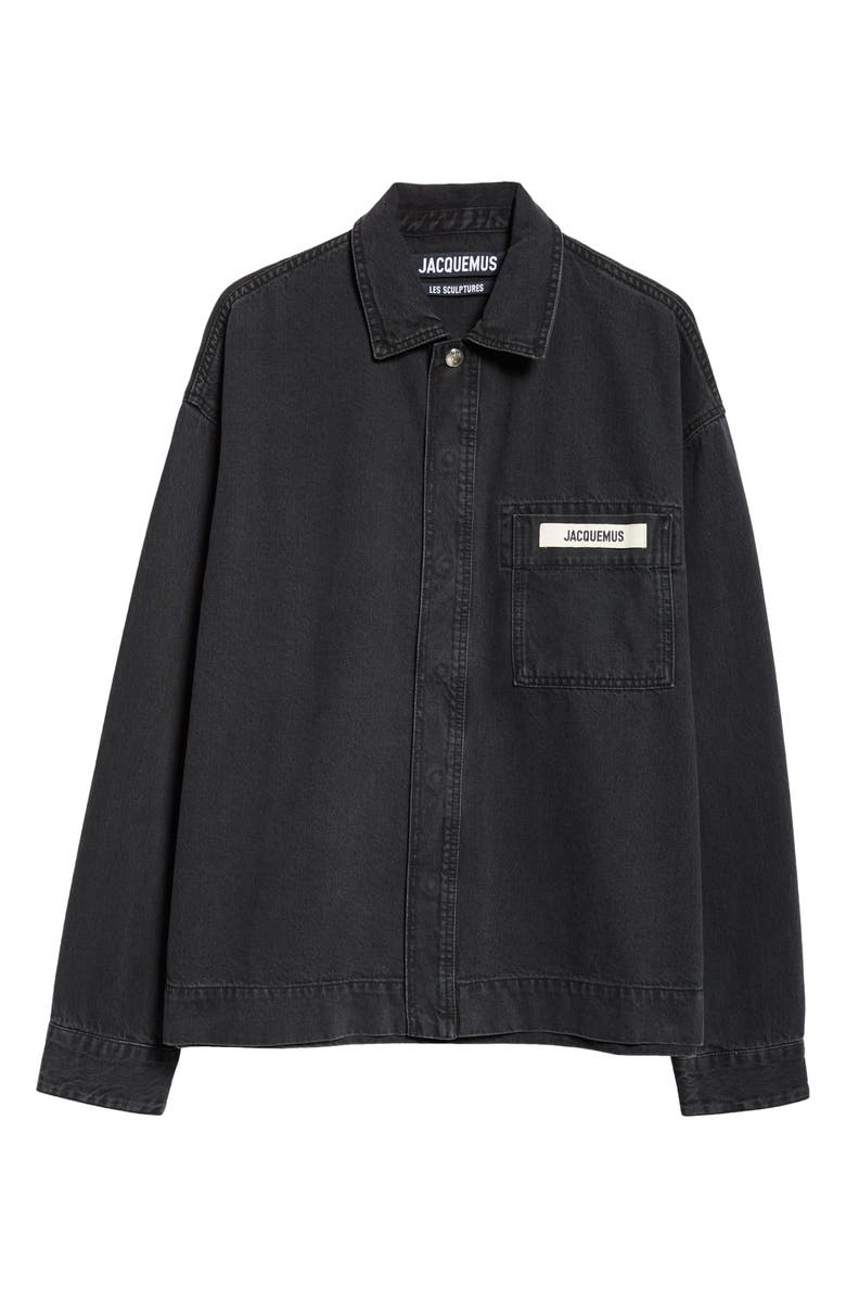 Jacquemus La Chemise de-Nîmes Denim Snap-Up Shirt, Alternate, color, 