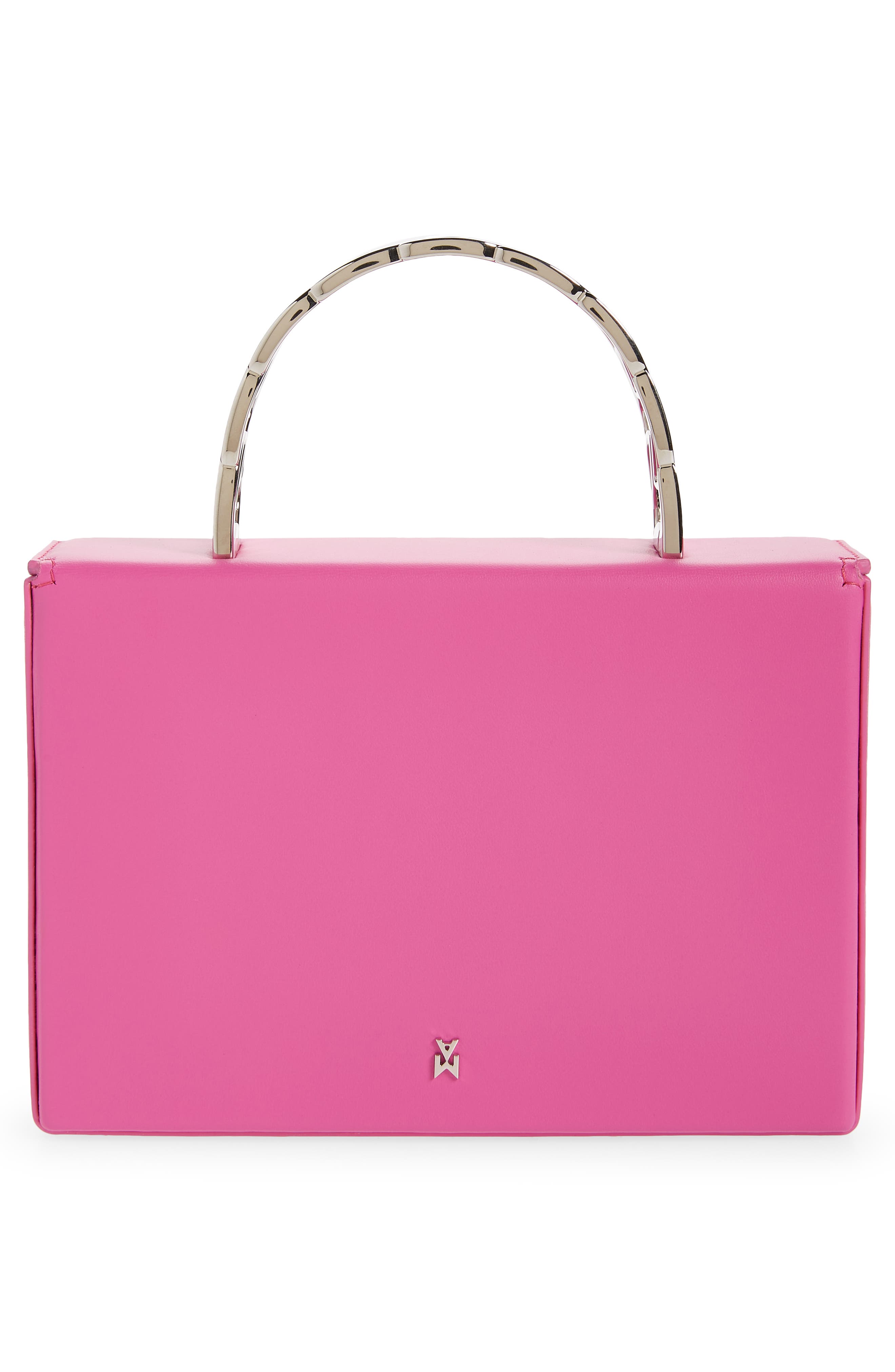 Amini Pernille Leather Top Handle Bag, Alternate, color, BABY PINK SILVER HANDLE