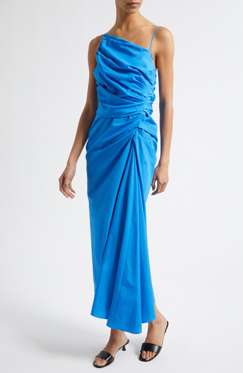 A.L.C. Juno One-Shoulder Cotton Dress, Alternate, color, Cornflower