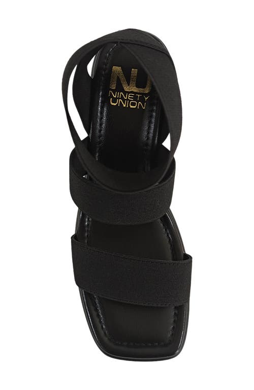 Ninety Union Paige Elastic Strap Wedge Sandal In Black