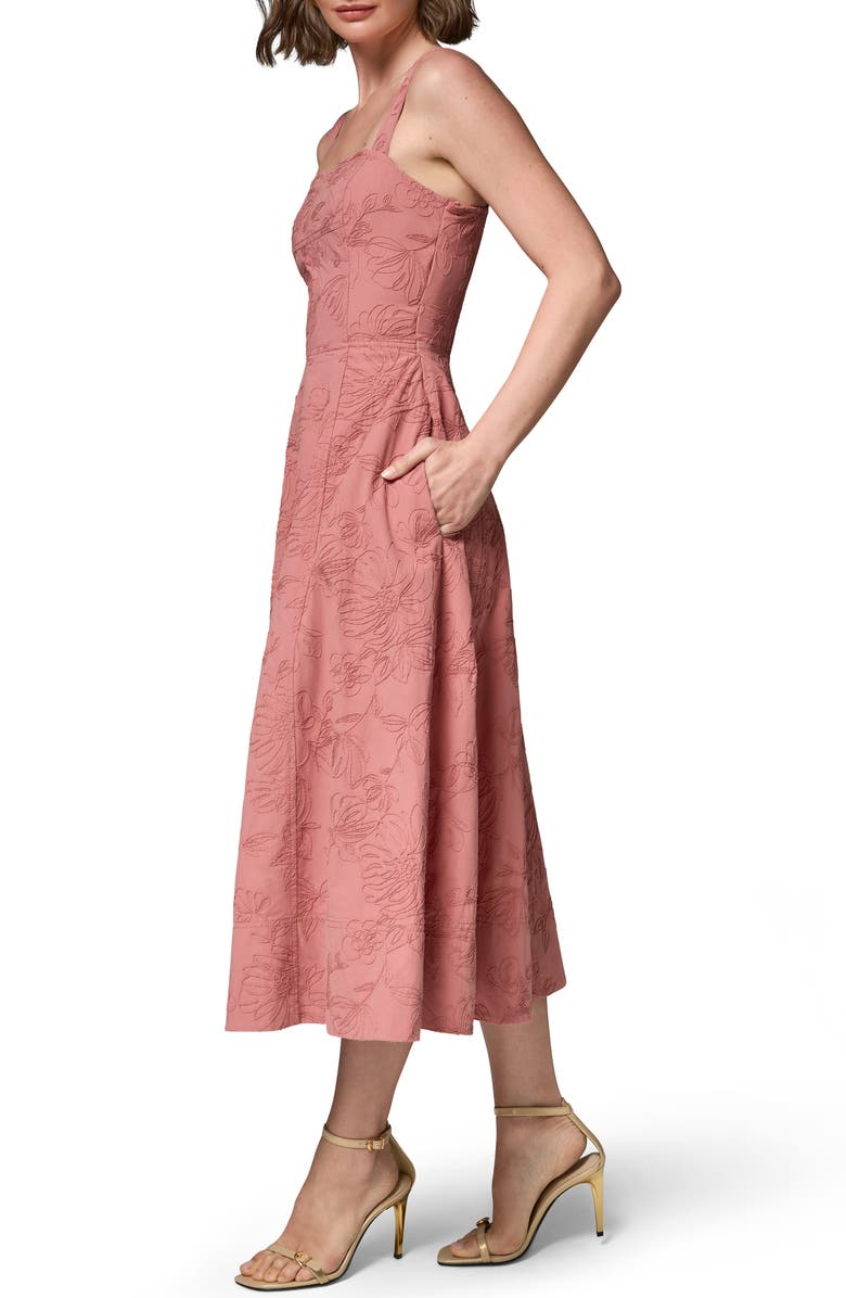 Donna Karan New York Embroidered Sleeveless Midi Dress, Alternate, color, 