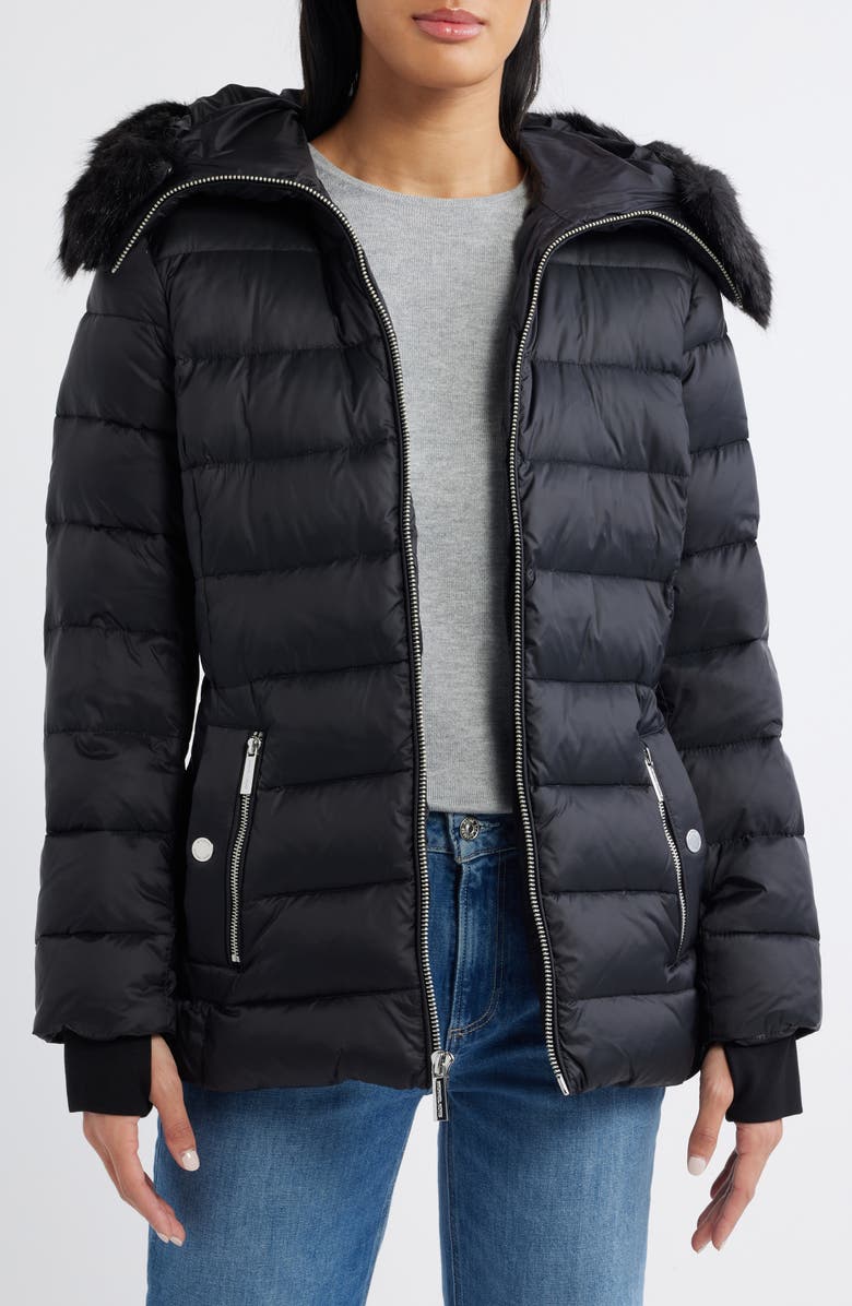 Michael Kors Belted Puffer Jacket, Alternate, color, 