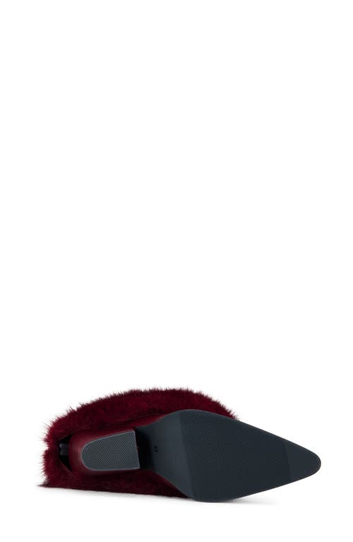 Azalea Wang Violetta Faux Fur Western Bootie In Burgundy