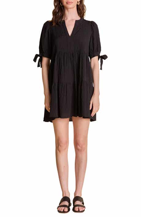 English Factory Texture Puff Sleeve Dress