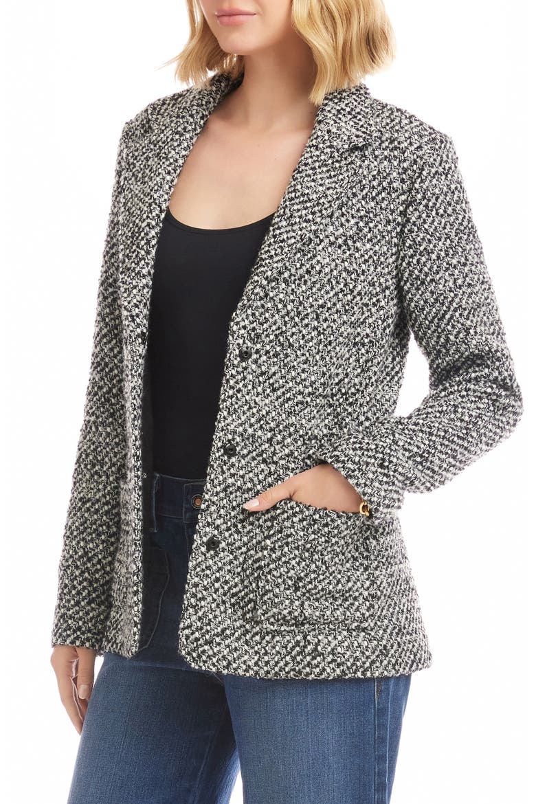 Tweed Blazer, Alternate, color, BLACK W/ OFF WHITE