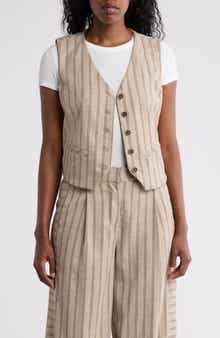 Democracy Stripe Button Vest