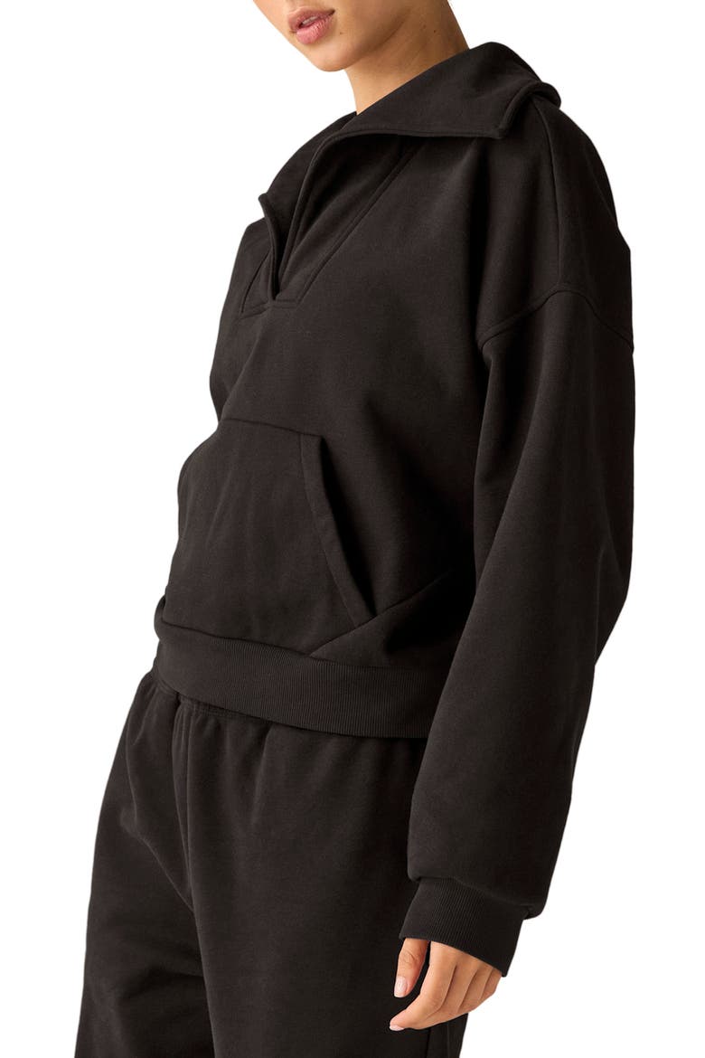 Street Smart Johnny Collar Fleece Sweatshirt, Alternate, color, BLACK