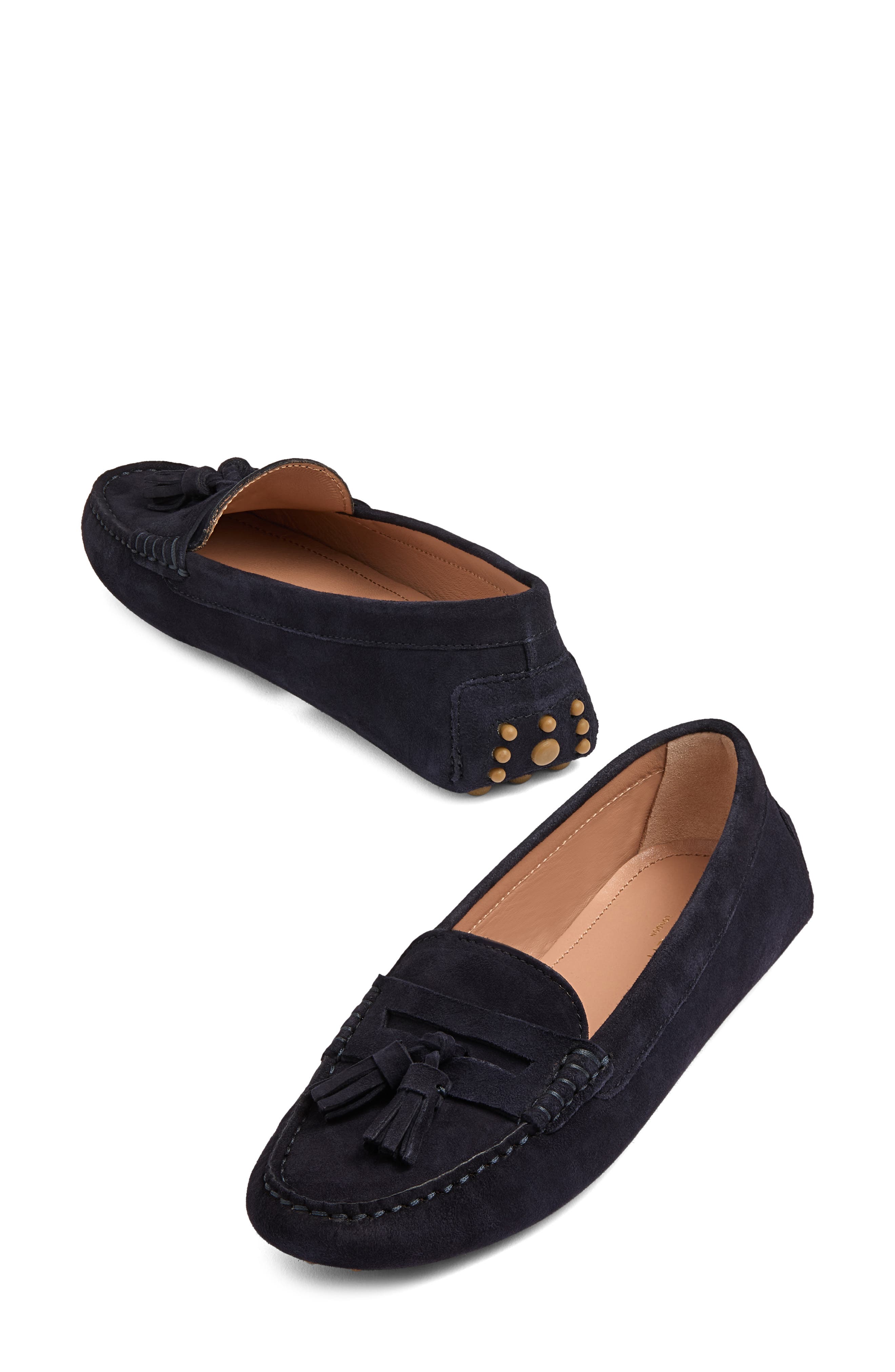 LK Bennett Leslie Tassel Driving Loafer, Alternate, color, Navy