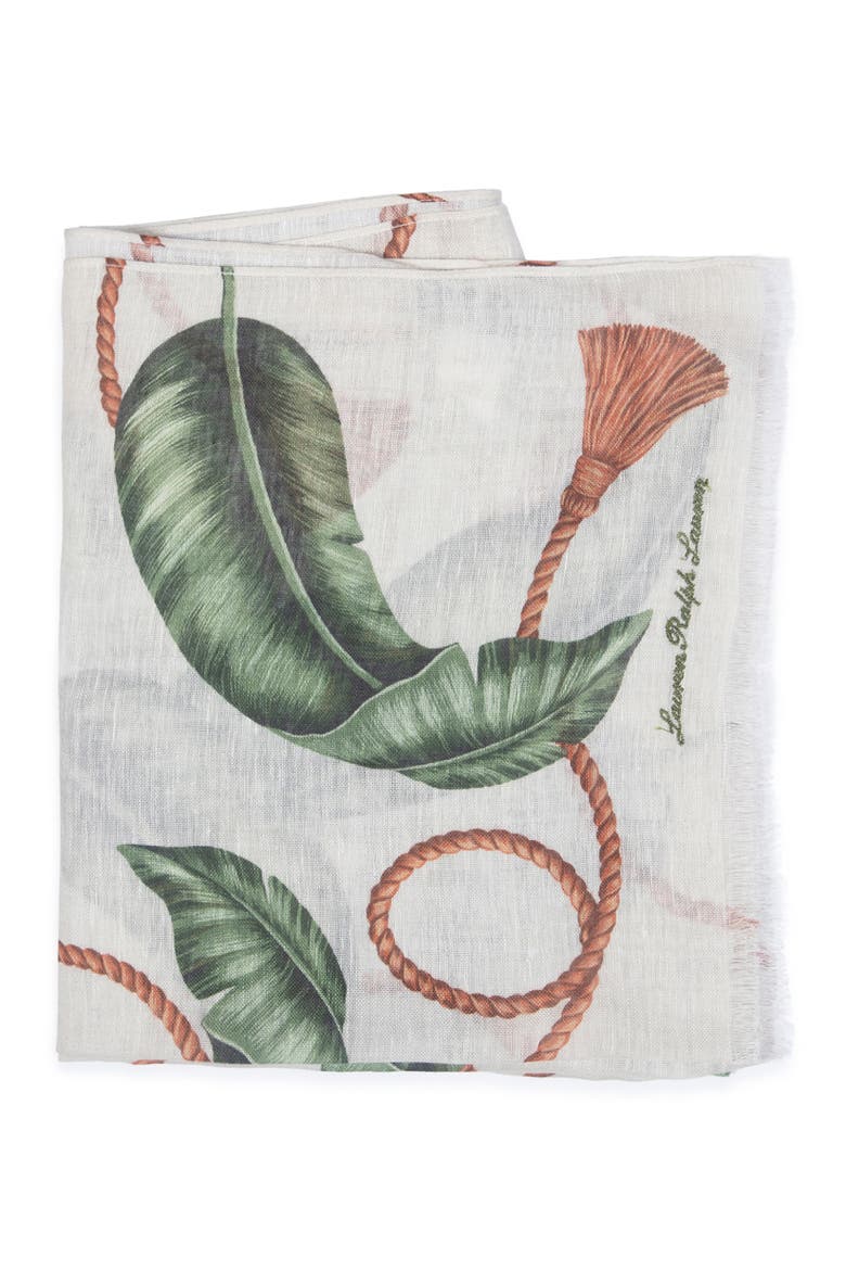 Leaf & Tassel Wrap, Alternate, color, Olive