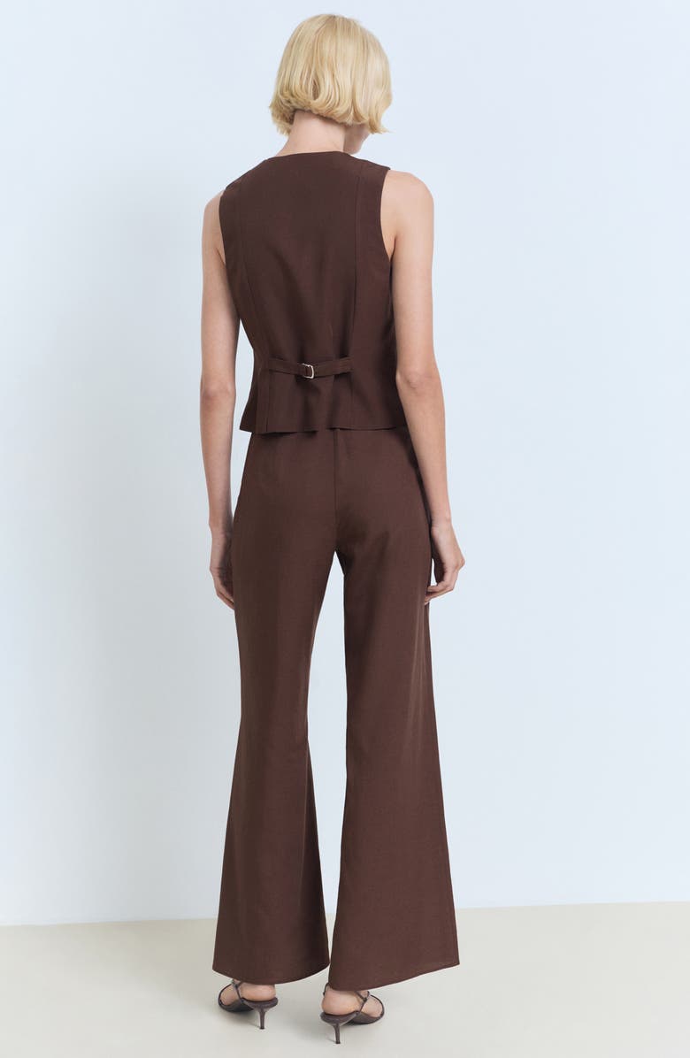 MANGO Flat Front Straight Leg Pants, Alternate, color, Brown