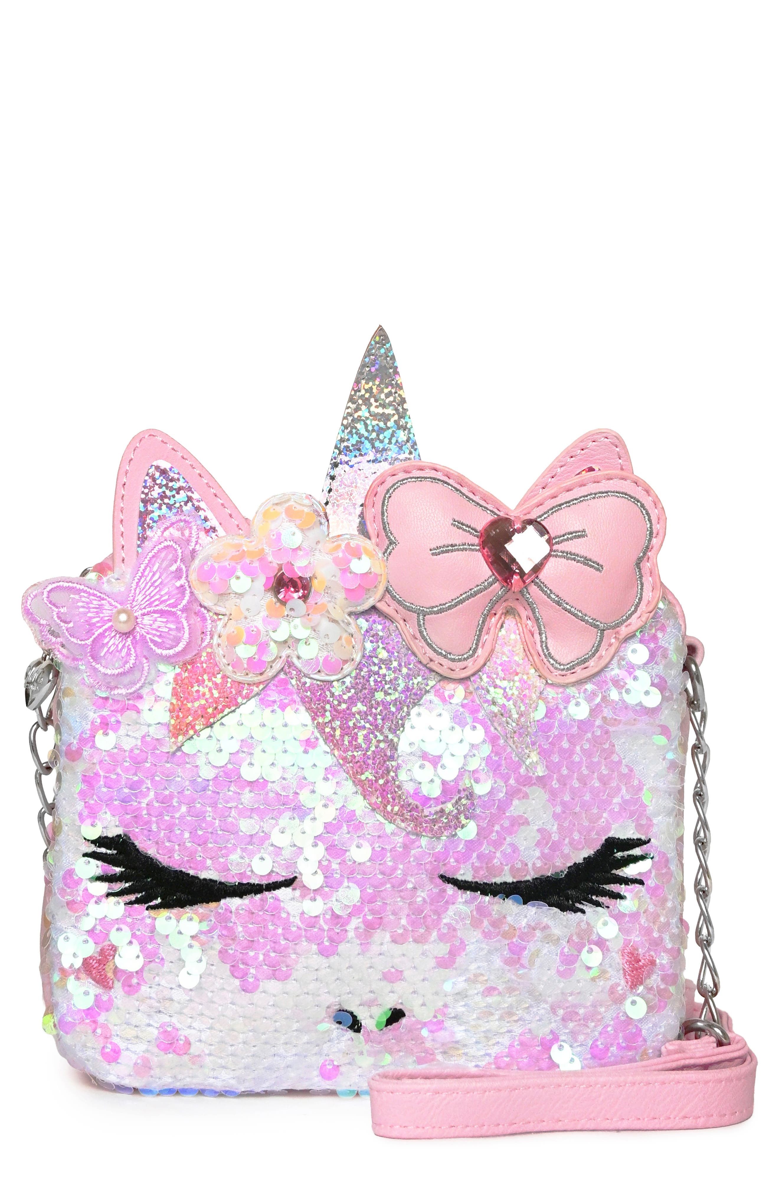 Kids' Gwen Sequin Unicorn Crossbody Bag, Main, color, LOLLIPOP