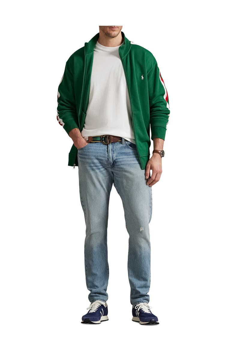 Polo Ralph Lauren Big & Tall Mesh Double-Knit Track Jacket, Alternate, color, Tennis Green Multi