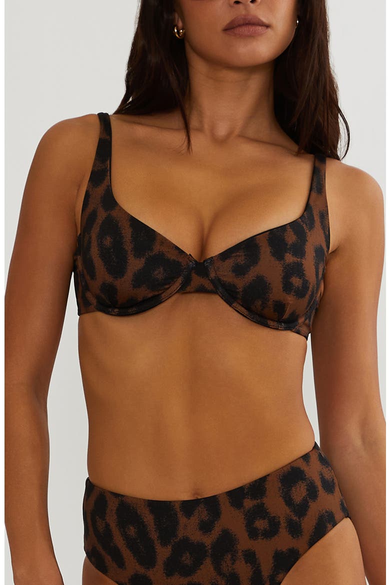 Lulu Underwire Bikini Top, Main, color, CARAMEL LEOPARD