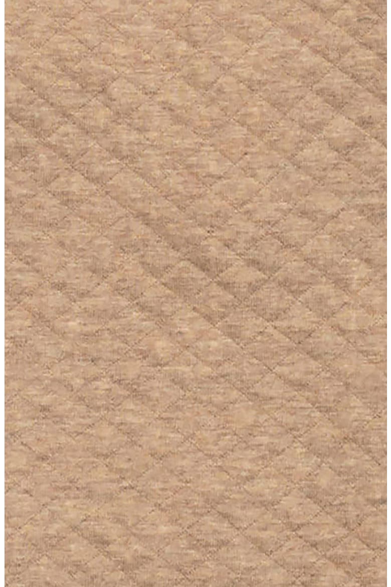 Quilted Half Zip Pullover, Alternate, color, Camel Heather Quilted