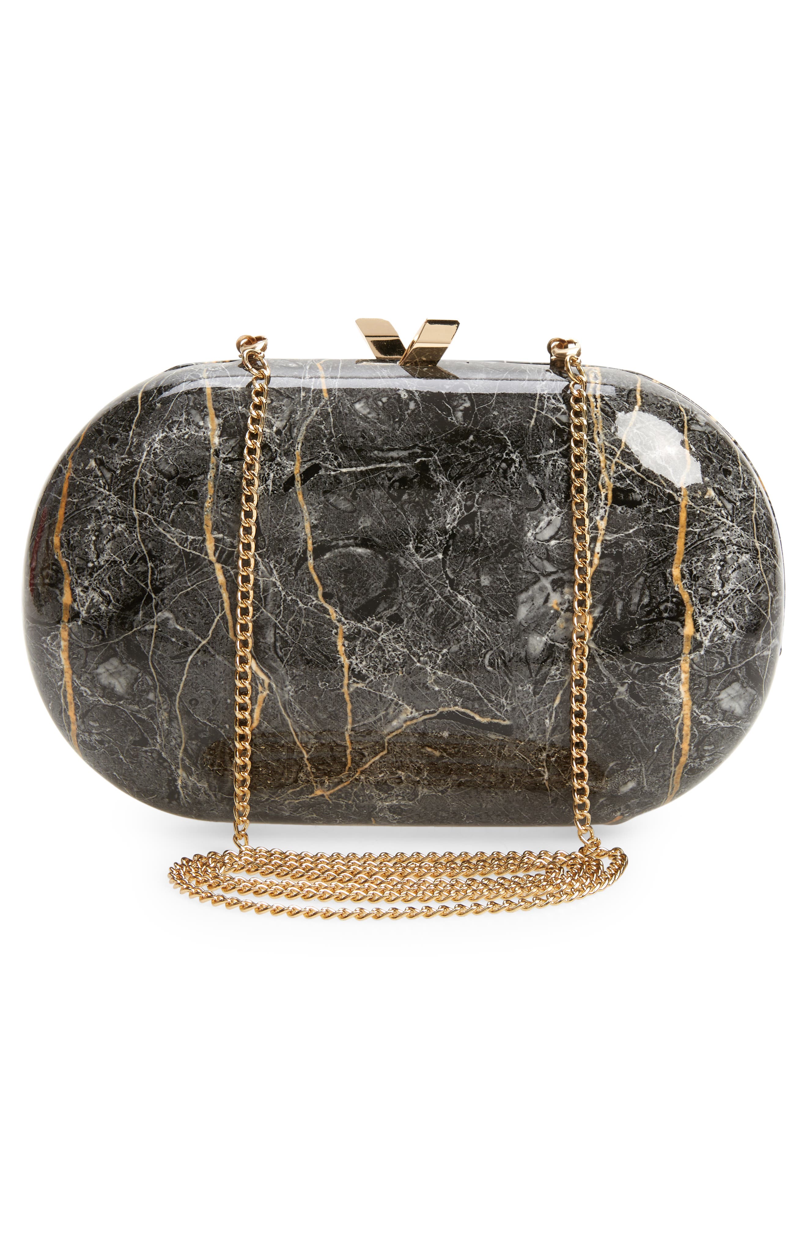 Olga Berg Marbled Oval Clutch, Alternate, color, 