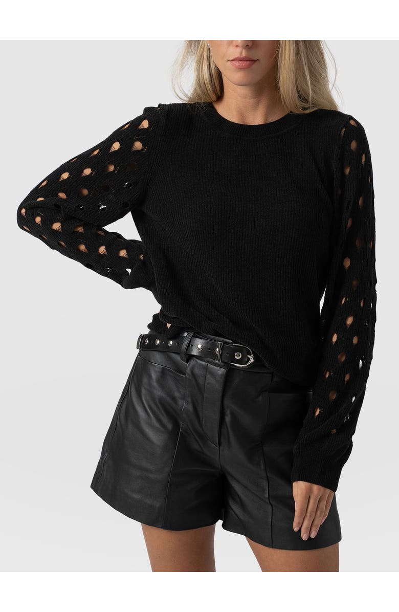 Saint + Sofia Suki Lace Hole Knit, Alternate, color, Black