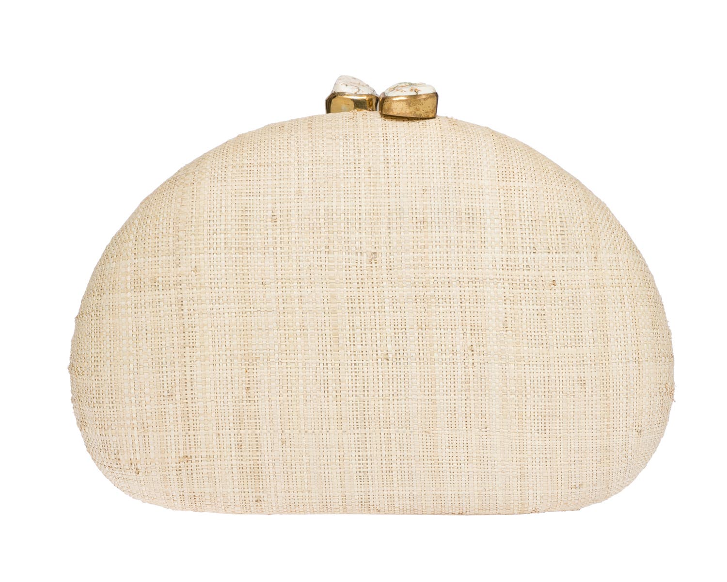 Rafe New York Berna Embroidered Dome Clutch, Alternate, color, Natural / Coral