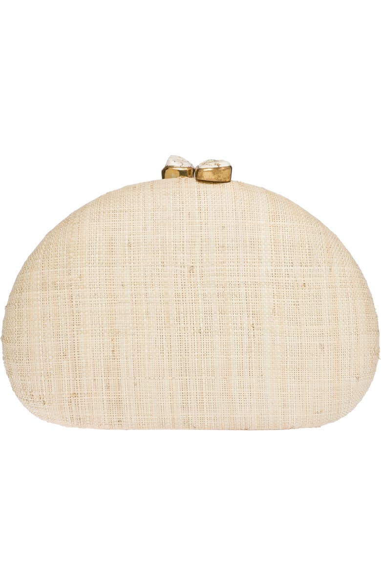 Rafe New York Berna Dome Clutch, Alternate, color, Natural / Coral