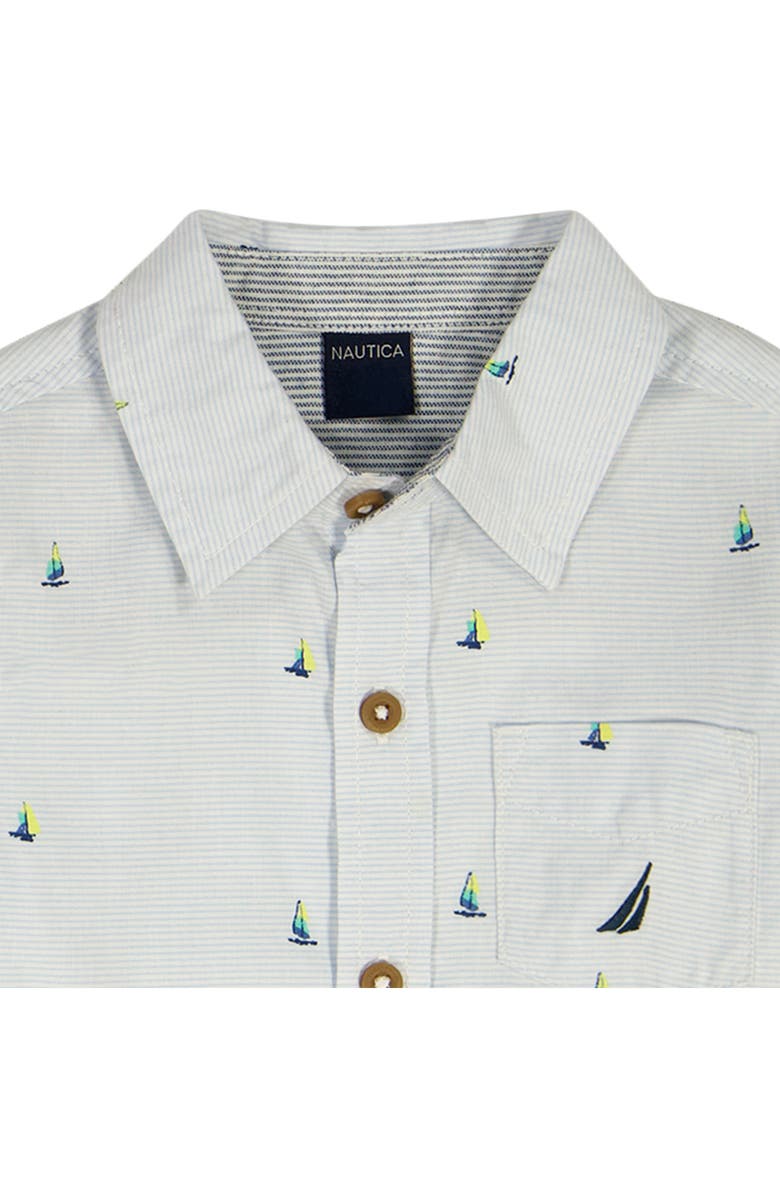 Nautica Kids' Short Sleeve Button-Up Shirt, T-Shirt & Shorts Set, Alternate, color, 