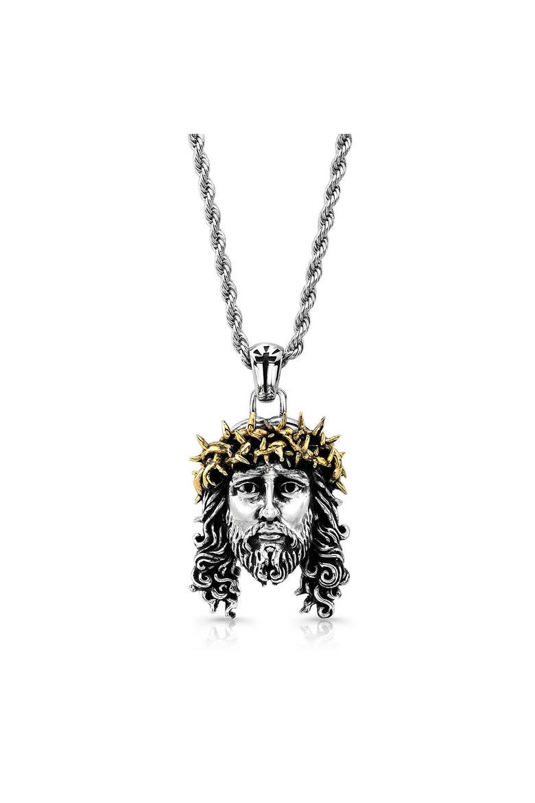 Jesus Piece Pendant, Main, color, Silver/gold