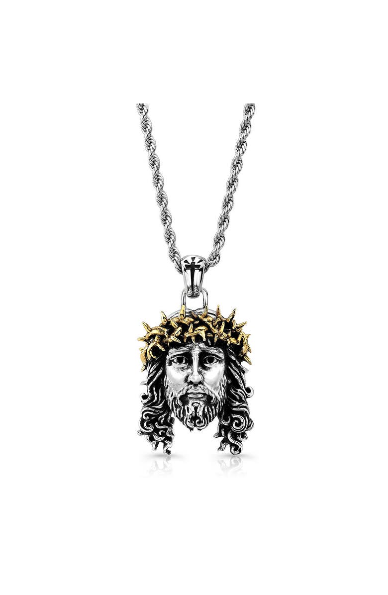 Room101 Jesus Piece Pendant, Main, color, Silver/Gold