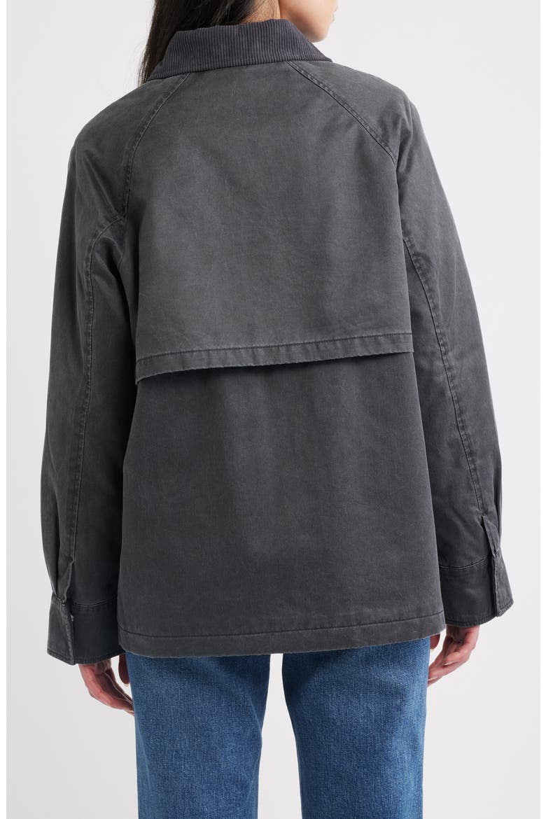 Corduroy Collar Cotton Barn Jacket, Alternate, color, GUNMETAL