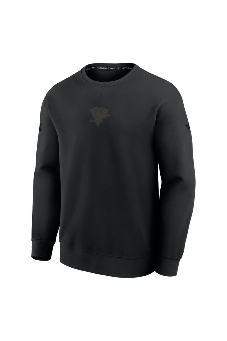 Men's Fanatics Black Pittsburgh Penguins Authentic Pro Road Tri-Blend Sweatshirt, Alternate, color, Black
