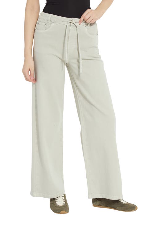 Nellie Drawstring Wide Leg Jeans