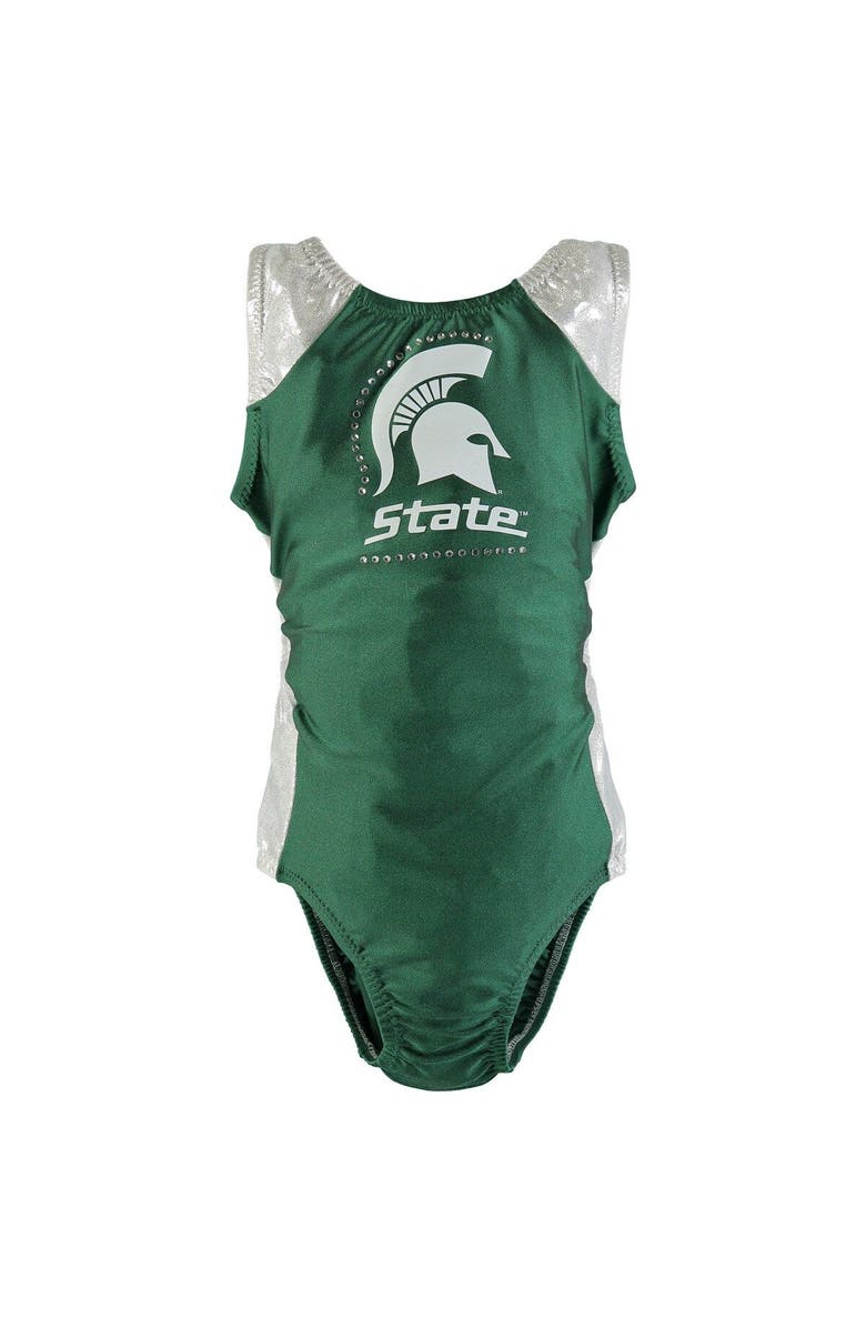 FOXYS LEOTARDS Girls Youth Green Michigan State Spartans Leotard, Main, color, 