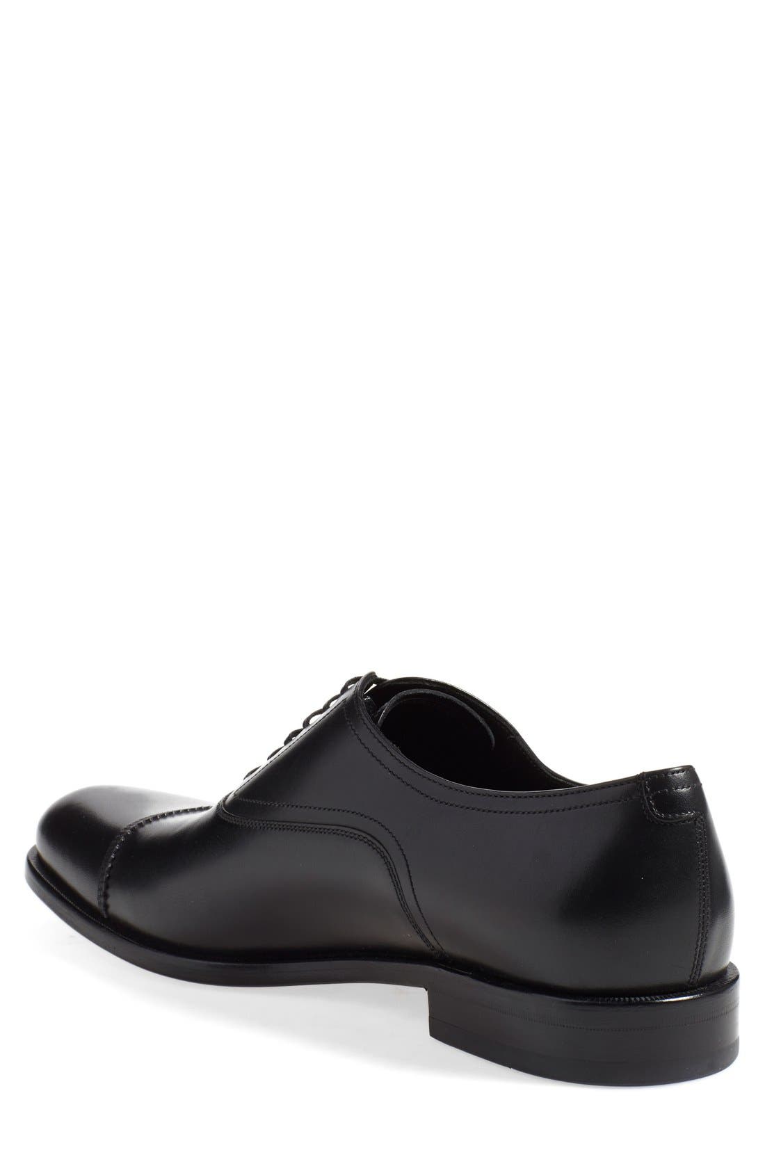 Salvatore Ferragamo 'Guru' Cap Toe Oxford, Alternate, color, NERO LEATHER