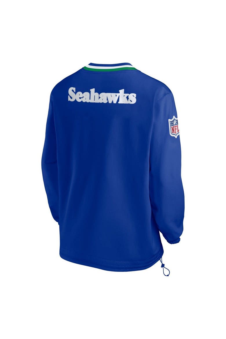 Men's Nike  Royal Seattle Seahawks Throwback V-Neck Pullover Windbreaker, Alternate, color, Royal