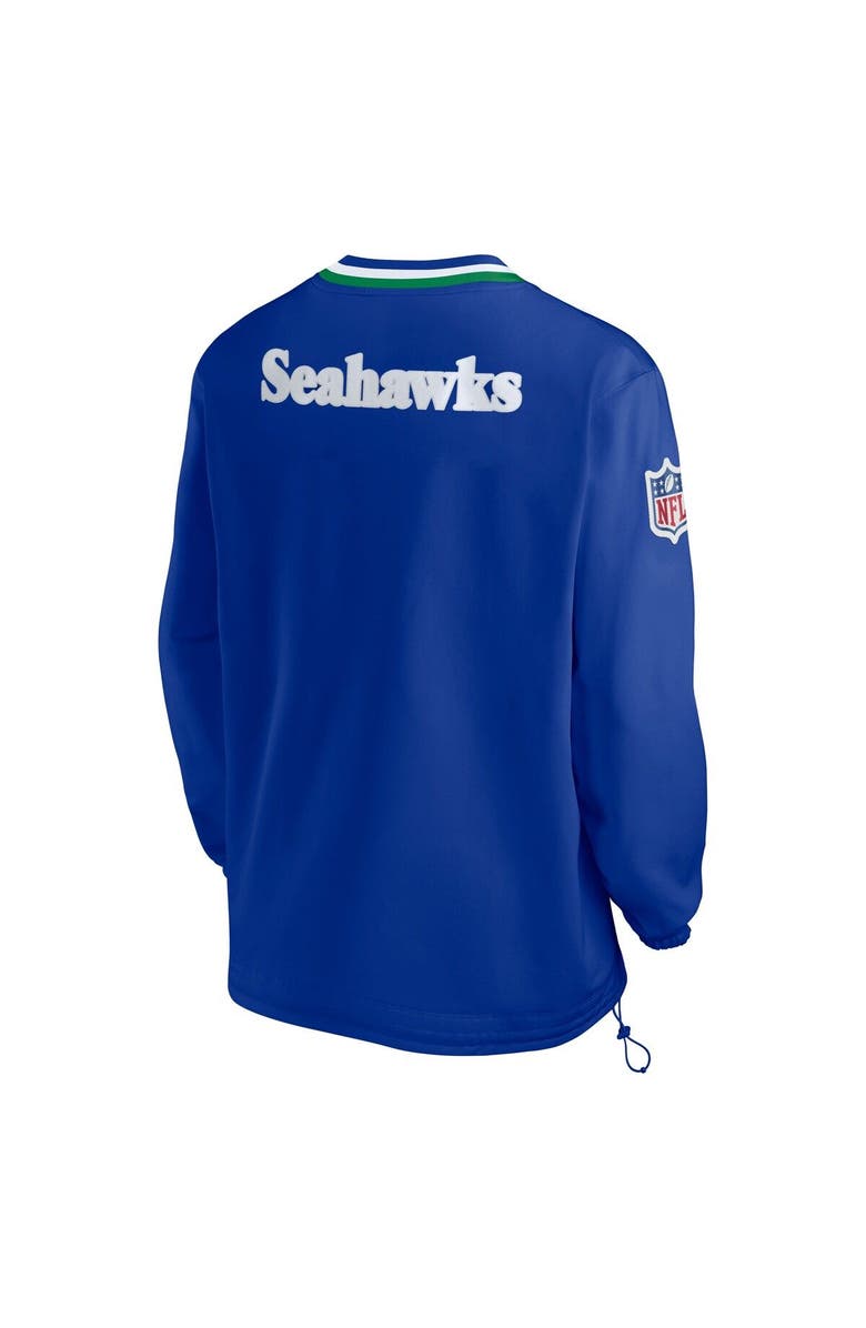 Nike Men's Nike Royal Seattle Seahawks Throwback V-Neck Pullover Windbreaker, Alternate, color, Royal