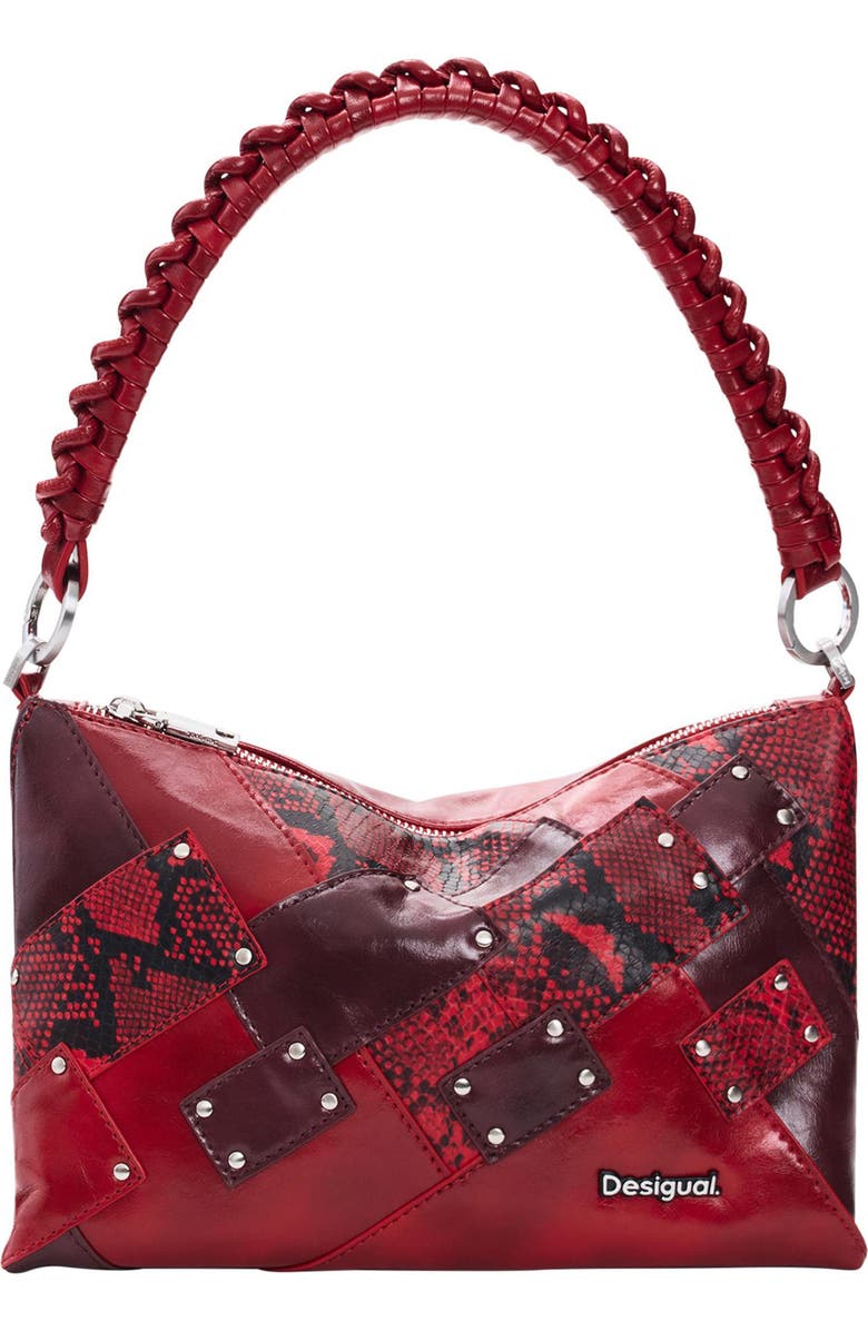Desigual Faux Leather Crossbody Bag, Main, color, Red