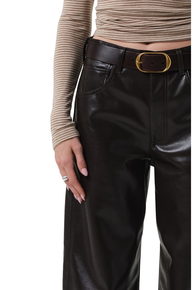 Ayla Baggy Recycled Leather Blend Pants, Alternate, color, CHOCOLATE DK BR